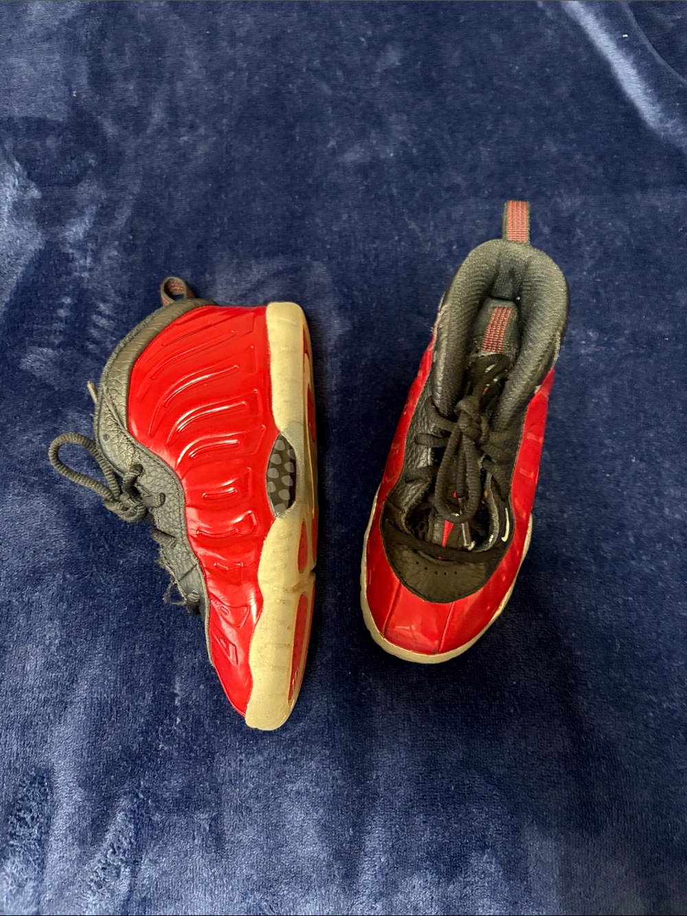 Nike Kids Red and Black Foam-Look Sneakers